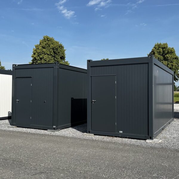 Contentor para escritório, contentor simples, contentor com acesso para empilhador "Cinza Escuro" 15