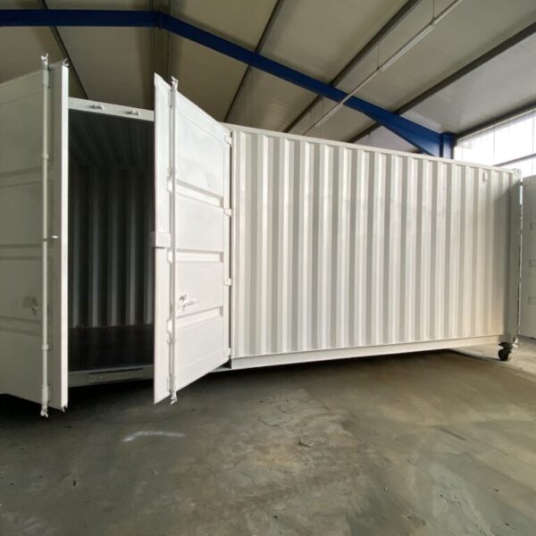 Contentor cúbico de 40 pés com porta lateral, branco