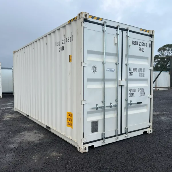 Contentor Marítimo 20 pés (6m) DV Branco – Novo/1Viagem